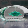 卡努贝汽车香水座 水晶车载香水内饰品 出水芙蓉绿色